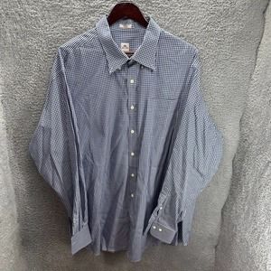Peter Millar Shirt Mens 2XL XXL Blue Gingham Nanoluxe Button Down Long Sleeve
